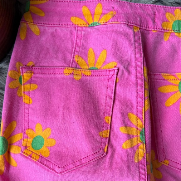 Pink Floral Flared Pants Free People High Wasted - Picture 4 of 5